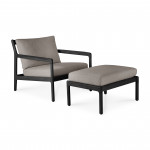 Fauteuil et Pouf Jack Tissu moka Ethnicraft