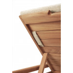 Chaise longue de Jardin ajustable Jack - Teck - coussin fin tissu naturel