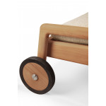 Chaise longue de Jardin ajustable Jack - Teck - coussin fin tissu naturel