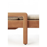 Chaise longue de Jardin ajustable Jack - Teck - coussin fin tissu naturel