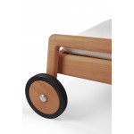Chaise longue de Jardin ajustable Jack - Teck - coussin fin tissu naturel