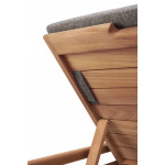 Chaise longue de Jardin ajustable Jack - Teck - tissu fin Mocha