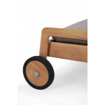 Chaise longue de Jardin ajustable Jack - Teck - tissu fin Mocha