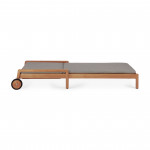 Chaise longue de Jardin ajustable Jack - Teck - tissu fin Mocha
