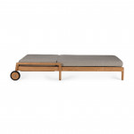 Chaise longue de Jardin ajustable Jack - Teck - tissu Mocha