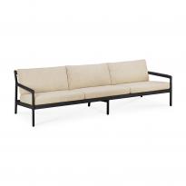 Sofa JACK Outdoor de Ethnicraft,265x90x73, Teck Noir, Coussin Natural 