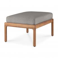 Repose-pieds JACK OUTDOOR en teck d'Ethnicraft, 2 options de structure, 3 versions de coussin
