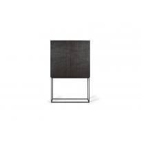 Armoire GROOVES d'Ethnicraft, 2 portes, 2 tiroirs intérieurs, Teck vernis noir