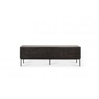 Meuble TV GROOVES d'Ethnicraft, Teck vernis noir, 2 tailles