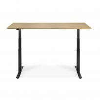 Bureau ajustable Bok - Plateau vernis d'Ethnicraft, 2 tailles, 2 coloris, 2 options