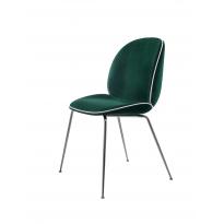 Chaise BEETLE Fully Upholstered avec pieds chromé noir de Gubi, 6 coloris