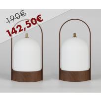 Pack duo lampe nomade VESPER de L'Oeil Du Jour, Bois