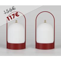 Pack duo lampe nomade VESPER de L'Oeil Du Jour, Rouge