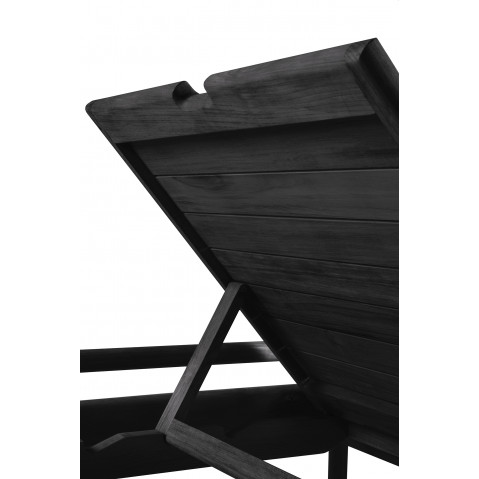 Chaise longue jack teck noir ethnicraft
