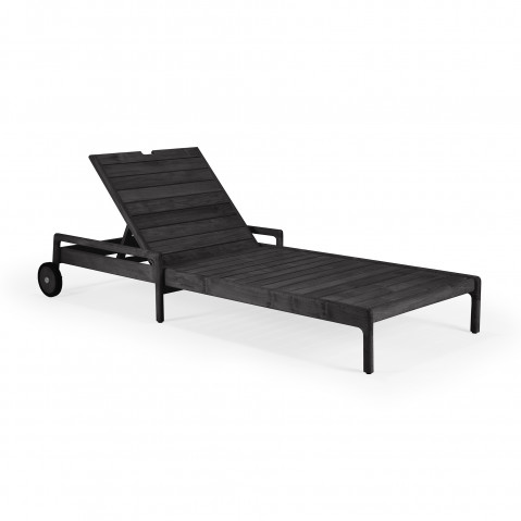Chaise longue jack teck noir ethnicraft