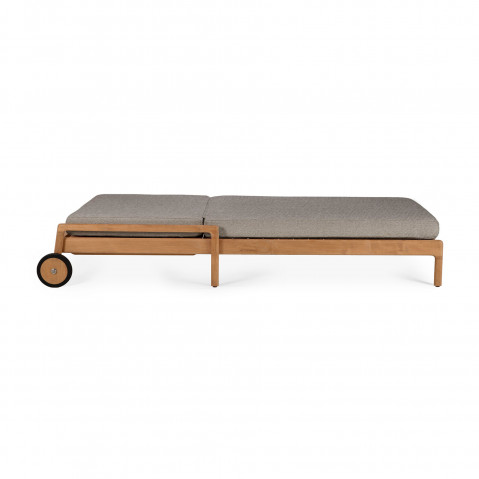 Chaise longue de Jardin ajustable Jack - Teck - tissu Mocha